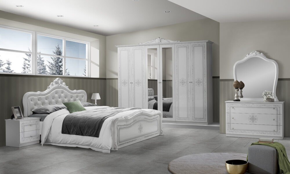 Barock Schlafzimmer Set Luisa in Weiss
