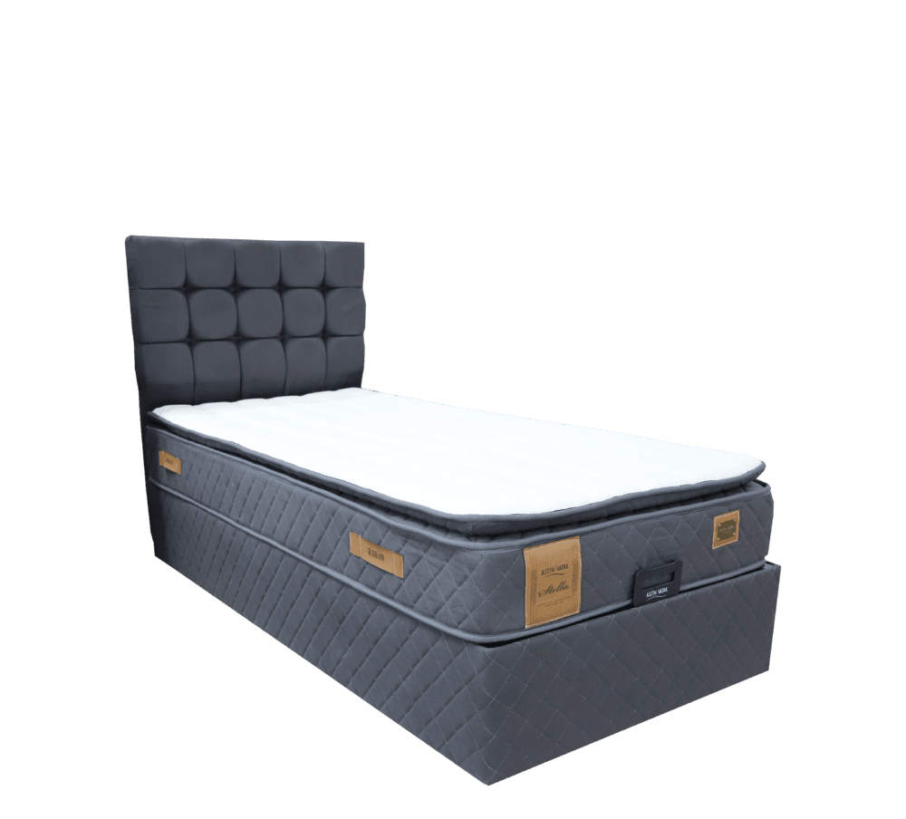 Box Spring Bett Duke 90 x 200 Grau