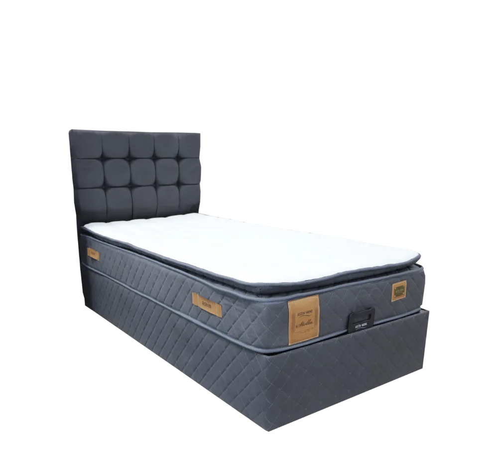 Box Spring Bett Duke 90 x 200 Grau