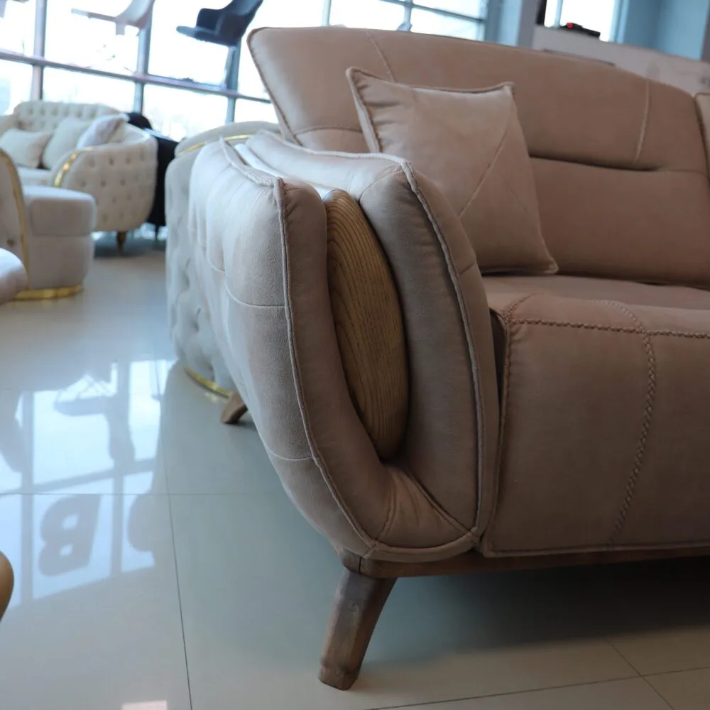 Dreisitzer Berlin Beige & Grau – Bild 7