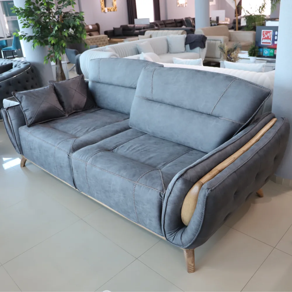 Dreisitzer Berlin Beige & Grau – Bild 3