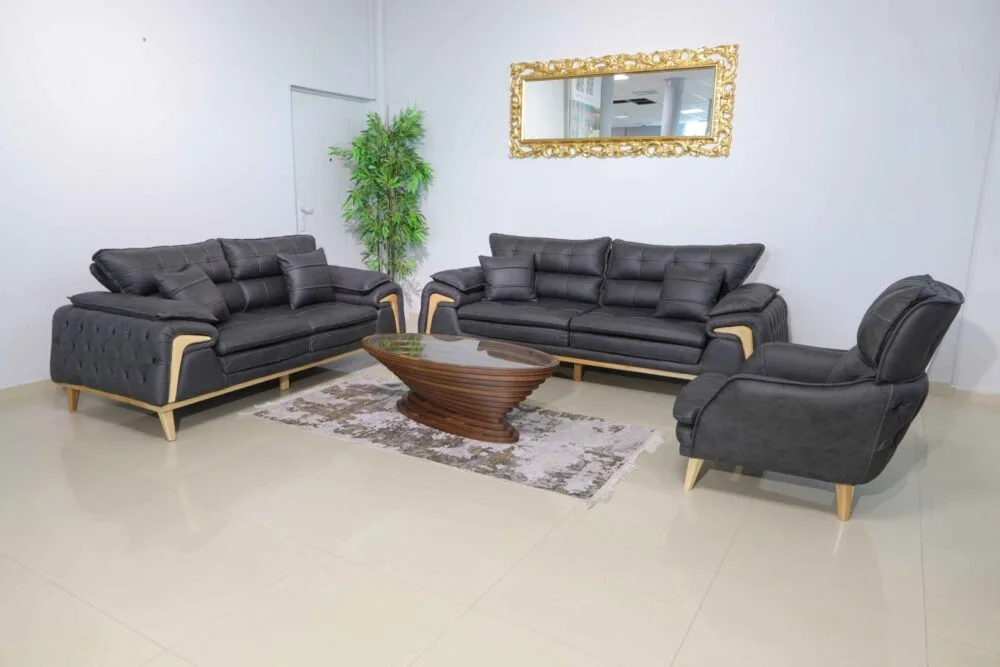 Sofa Set Royal 3-2-1 in Anthrazit