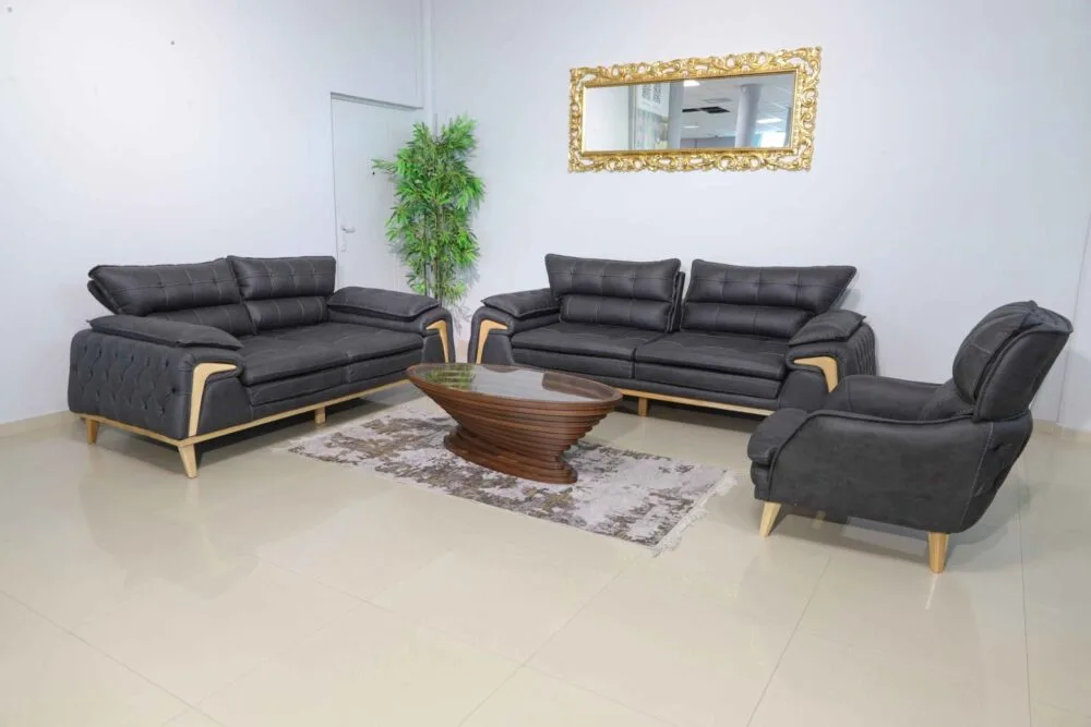 Sofa Set Royal 3-2-1 in Anthrazit – Bild 4