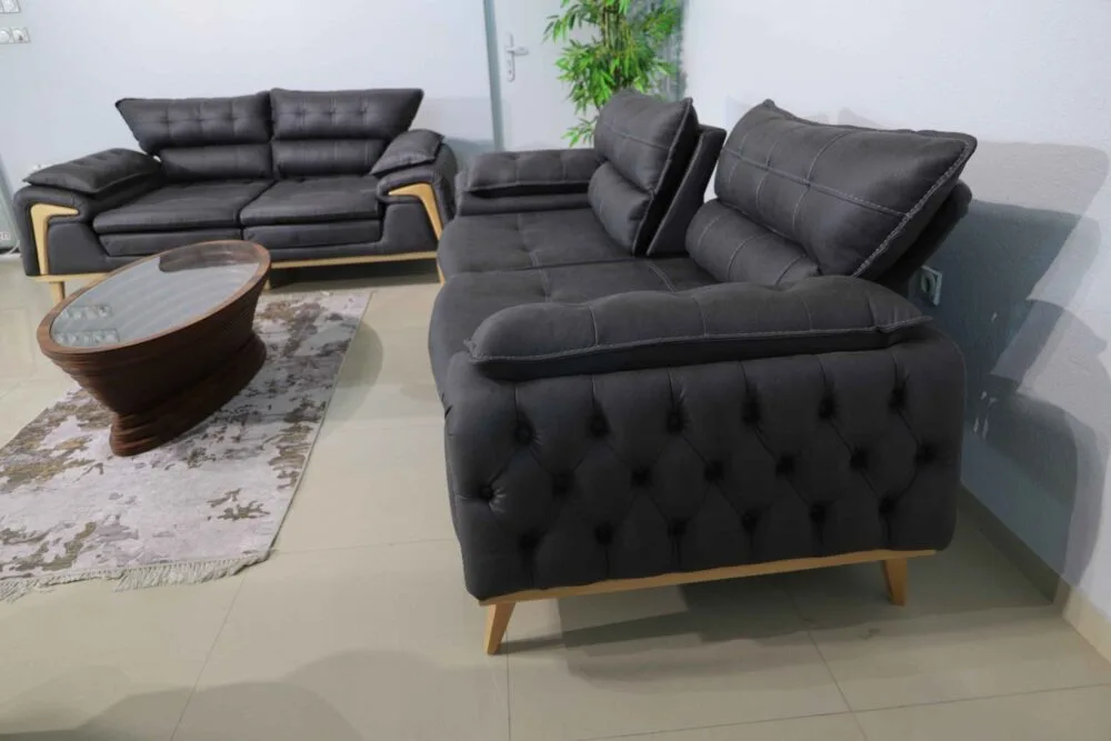 Sofa Set Royal 3-2-1 in Anthrazit – Bild 5