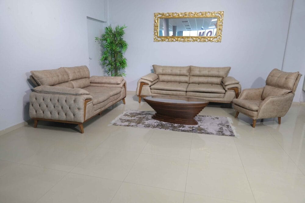 Sofa Set Royal 3-2-1 Beige – Bild 2