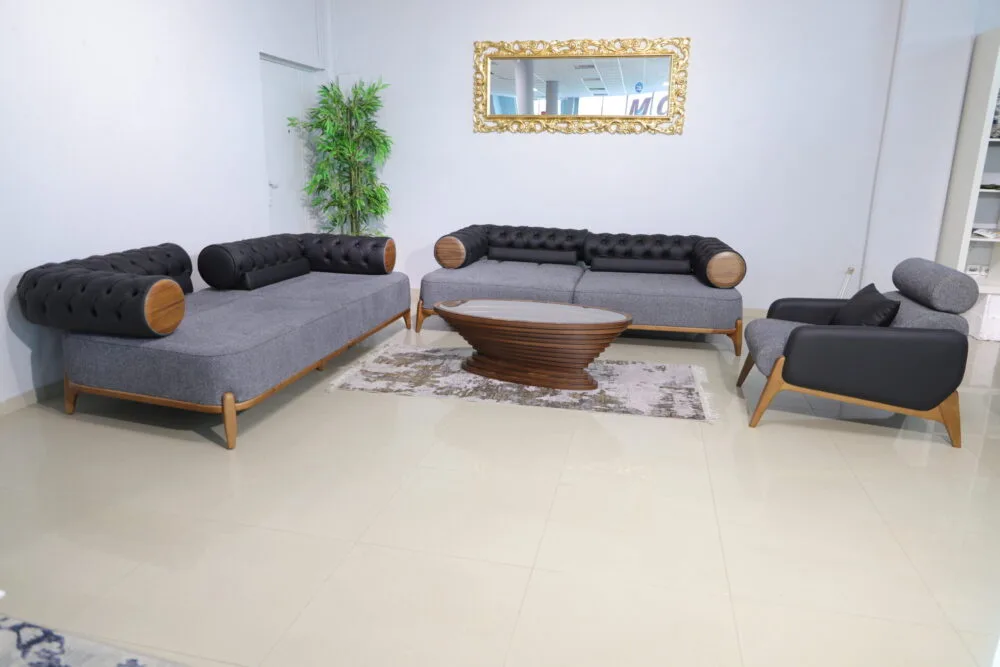 Sofa Set Denver Lux 3+3+1 Anthrazit – Bild 2