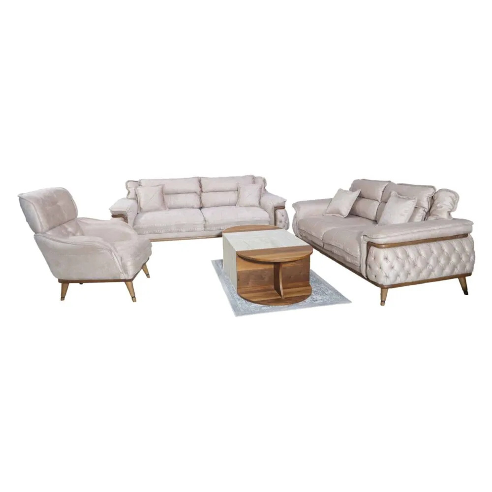 Sofa Set Firence 3-2-1 Beige Stoff