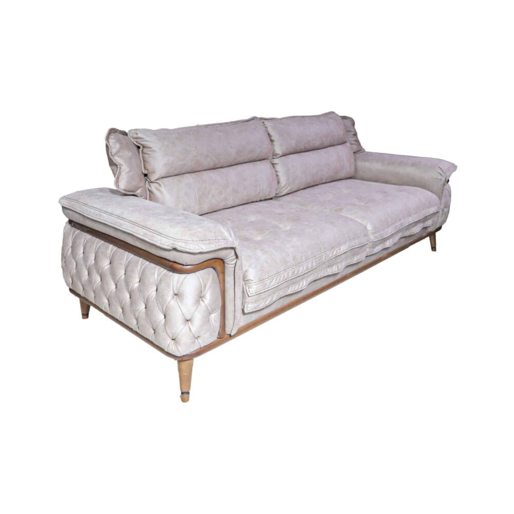 Dreisitzer Firence Beige Stoff – Bild 2