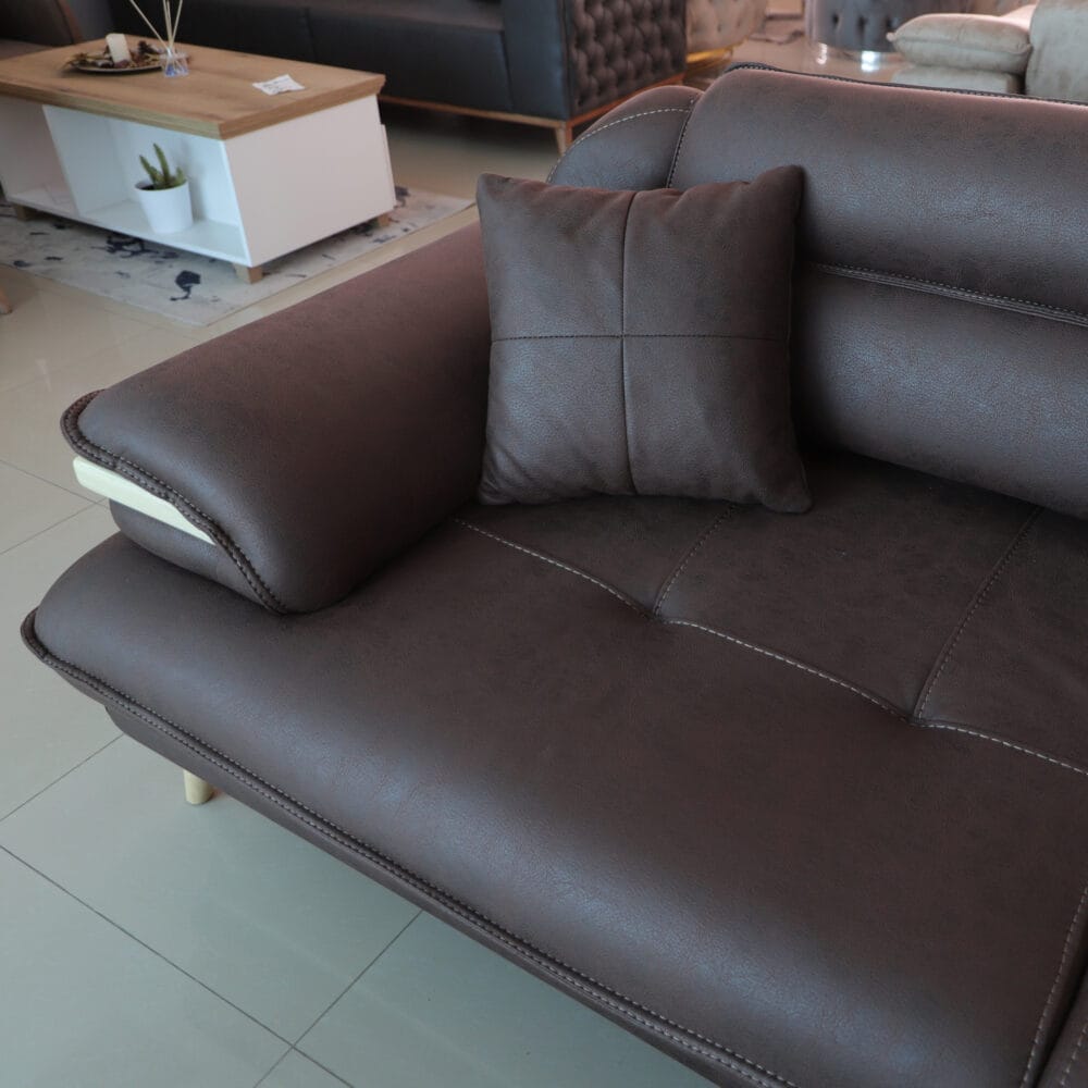 Ecksofa Valentino Braon 300x300 mit Pouf – Bild 3
