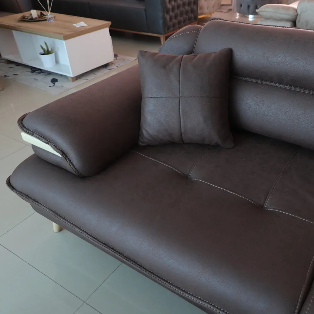 Ecksofa Valentino Braon 300x300 mit Pouf – Bild 3