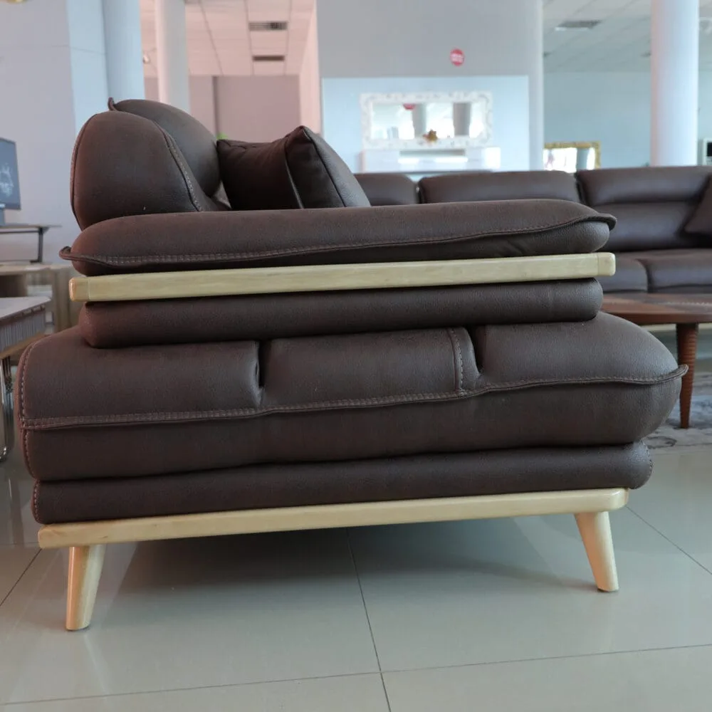 Ecksofa Valentino Braon 300x300 mit Pouf – Bild 2