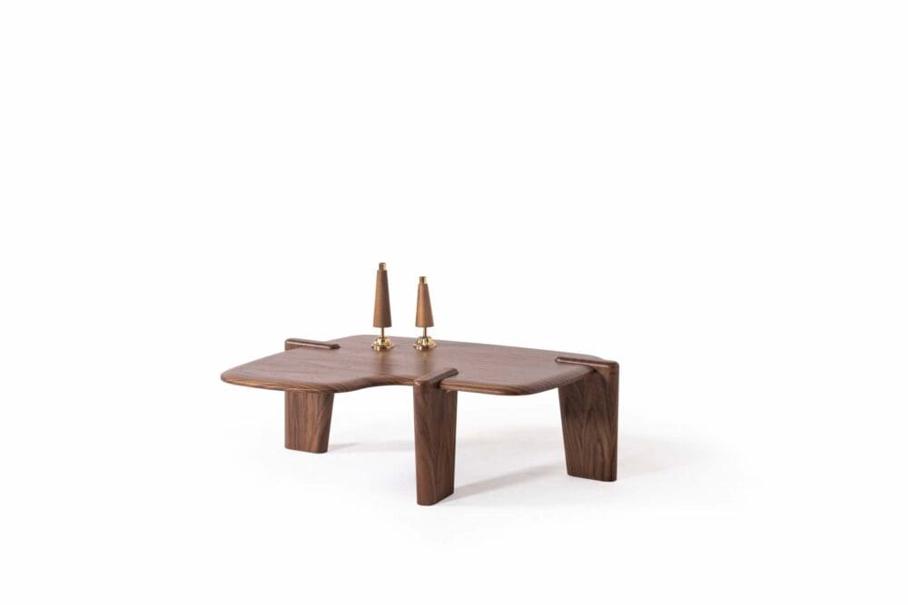 Wohnzimmertisch Van Gogh Walnuss Holz Set Duo – Bild 3