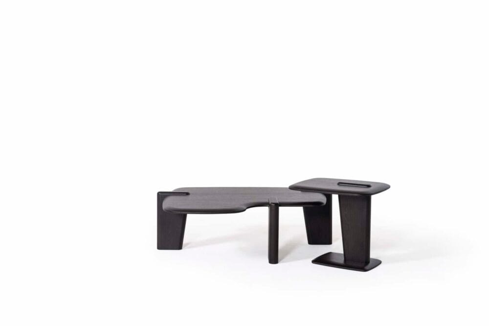 Wohnzimmertisch Van Gogh Schwarzes Holz Set Duo – Bild 8
