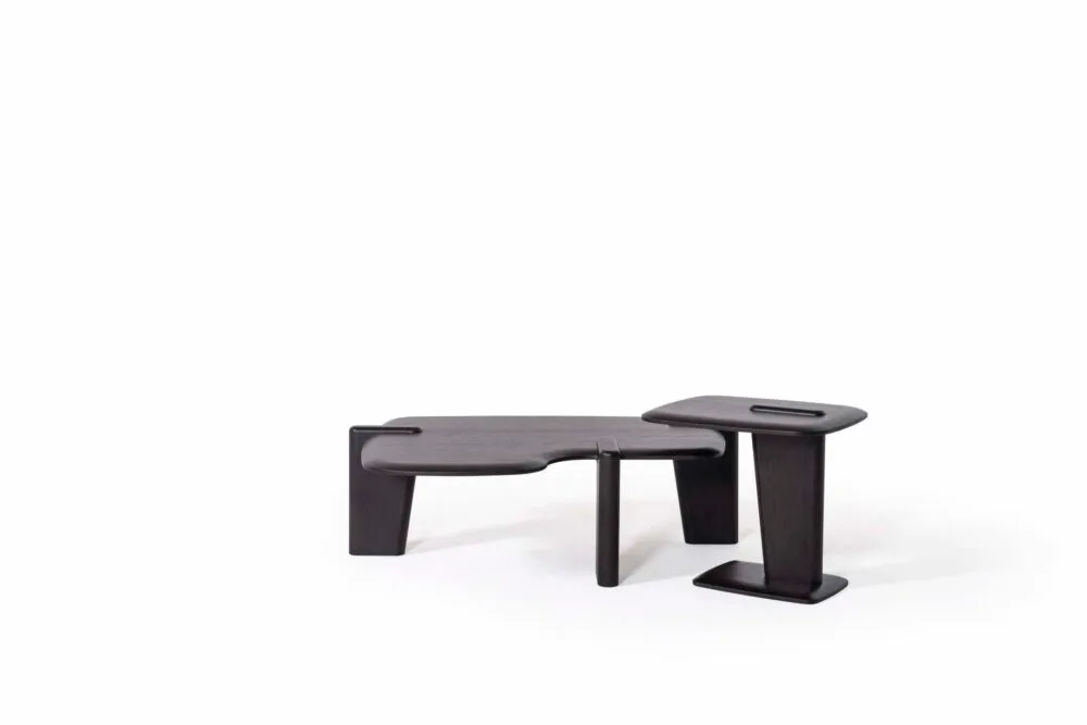 Wohnzimmertisch Van Gogh Schwarzes Holz Set Duo – Bild 8
