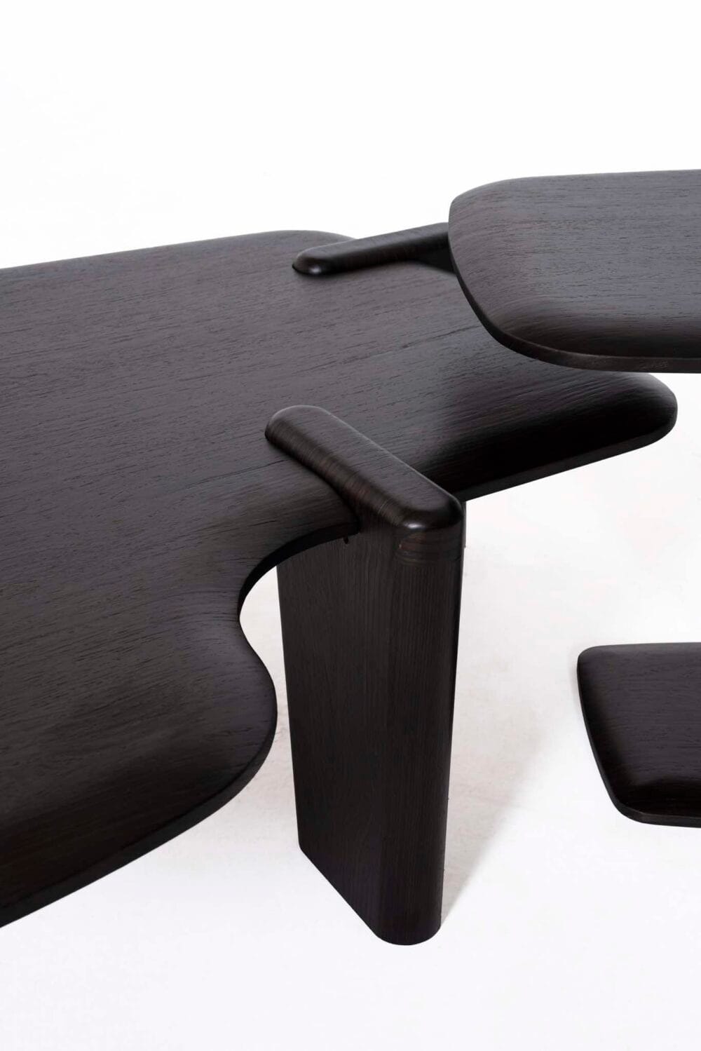 Wohnzimmertisch Van Gogh Schwarzes Holz Set Duo – Bild 6