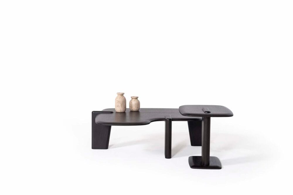 Wohnzimmertisch Van Gogh Schwarzes Holz Set Duo – Bild 9