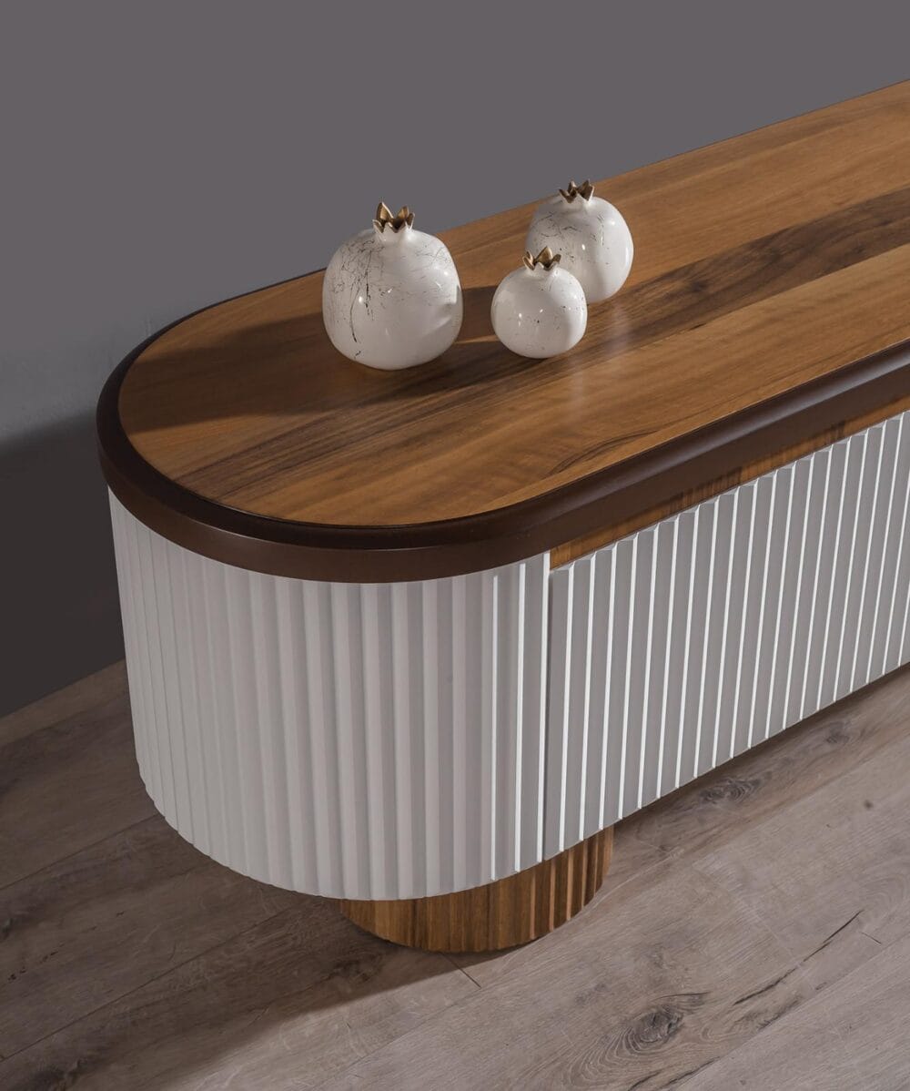 TV-Kommode Milano Weiß Holz – Bild 5