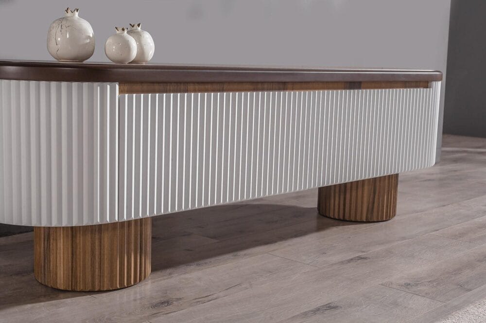 TV-Kommode Milano Weiß Holz – Bild 3