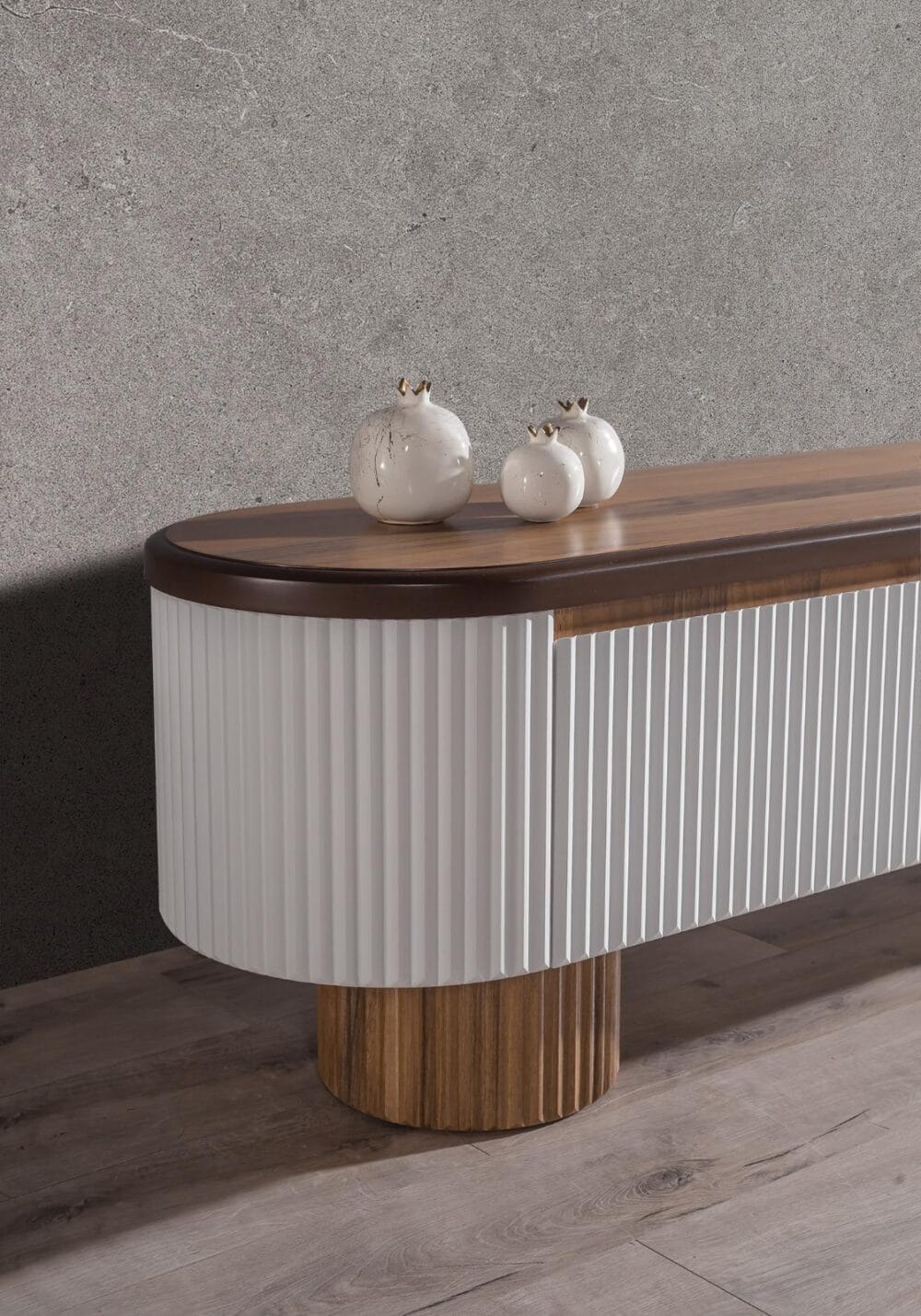 TV-Kommode Milano Weiß Holz – Bild 6