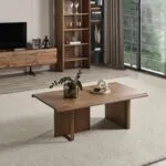 Wohnzimmertisch MS 43 Massivholz mit bronzenen Metallfüßen
