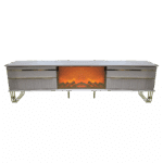 TV-Kommode Parma mit Kamin – Gold Beige